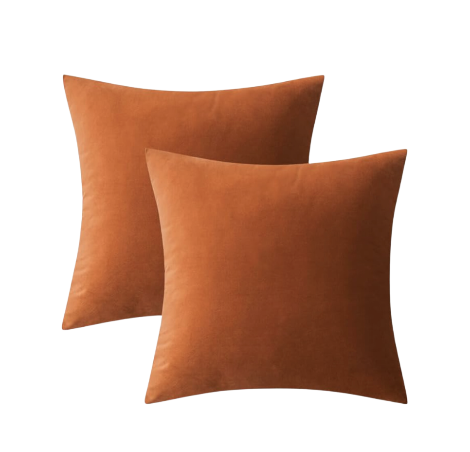 Orange Velvet Pillow Covers